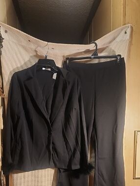 Black Two-Piece Blazer and Pants Set